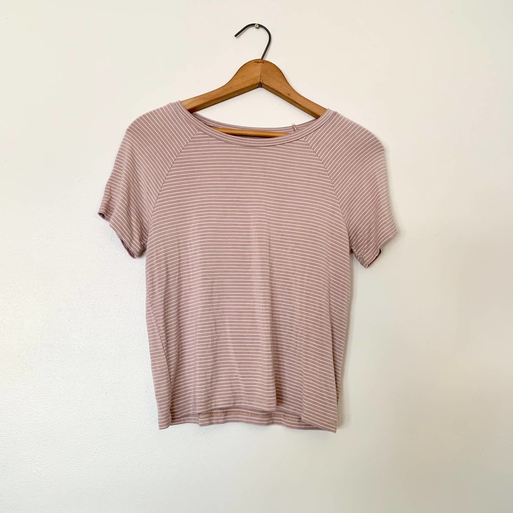 American Eagle Crop Top Blush Stripe S